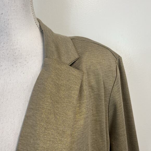 Style & Co Woman Blazer Plus size 2X Gold Sparkle Stretch Ponte Knit Pockets - Picture 3 of 7